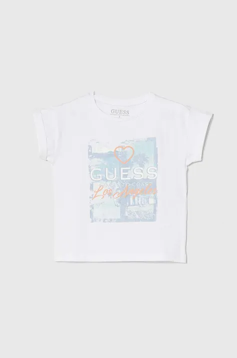 Guess t-shirt dziecięcy kolor biały