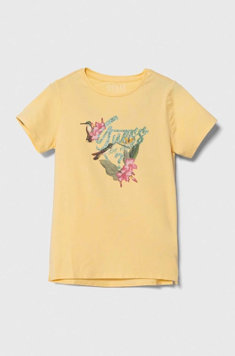 Guess maglietta per bambini colore giallo