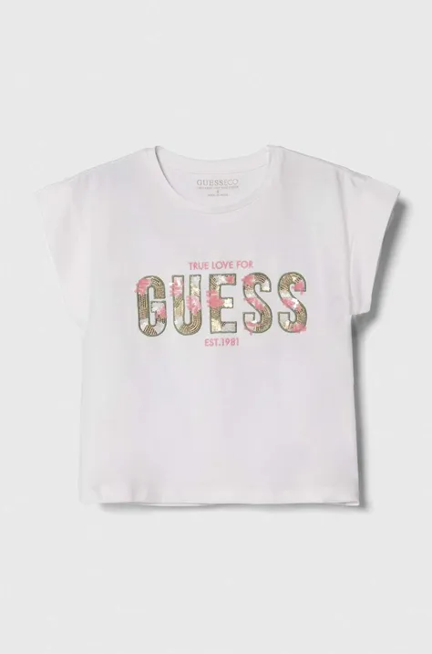 Дитяча футболка Guess колір білий