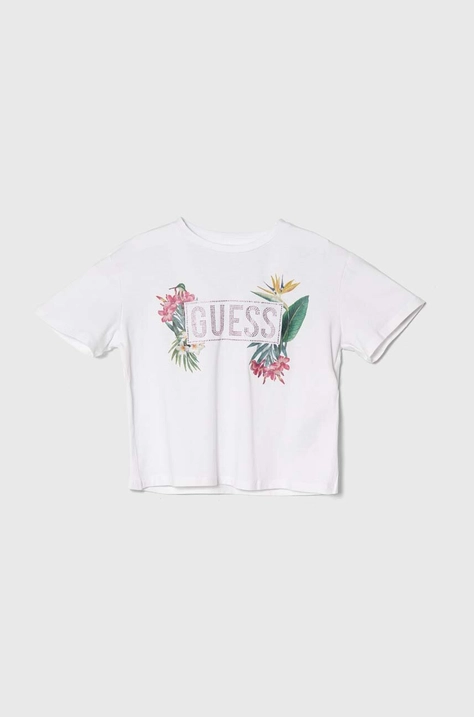 Guess t-shirt dziecięcy kolor biały