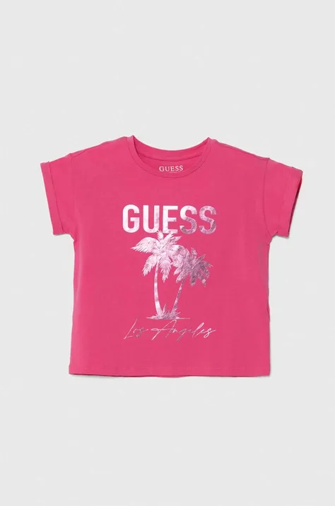 Guess tricou copii culoarea roz