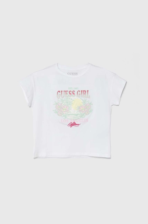 Guess t-shirt dziecięcy kolor biały