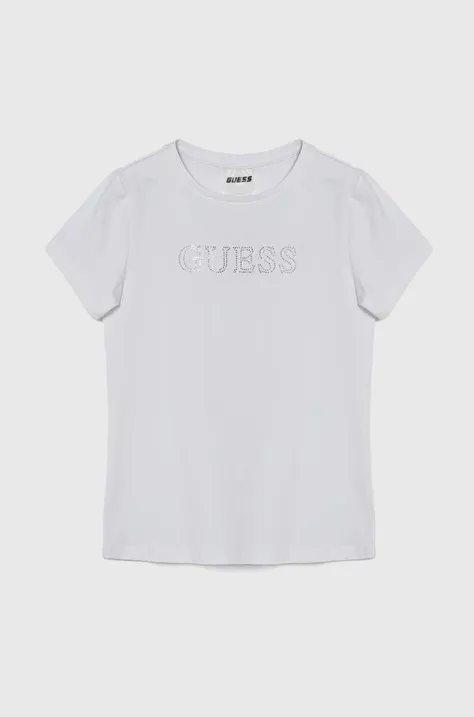 Otroška kratka majica Guess bela barva