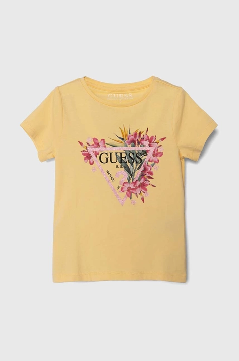 Guess tricou copii culoarea galben