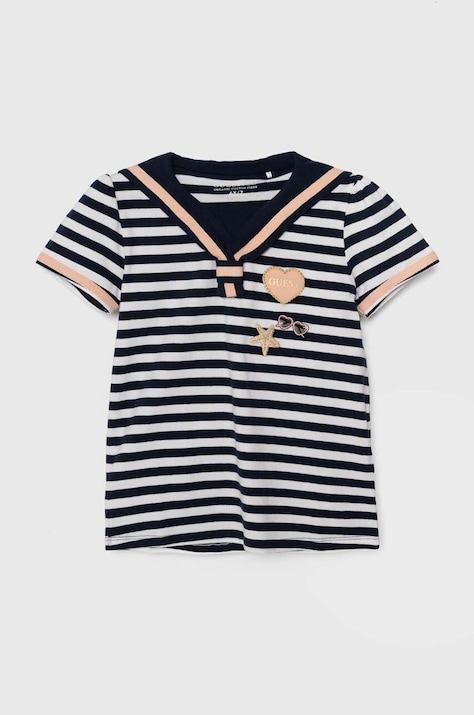 Guess tricou copii culoarea albastru marin