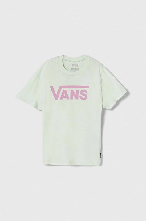 Vans t-shirt bawełniany dziecięcy GR FLYING V CREW GIRLS kolor zielony