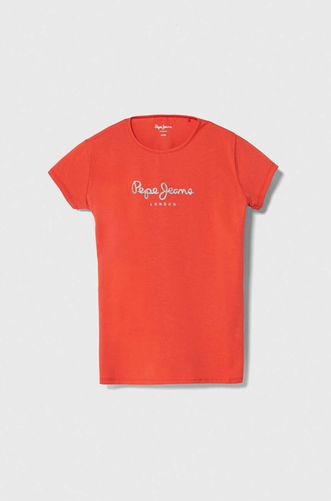 Pepe Jeans maglietta per bambini HANA GLITTER colore rosso