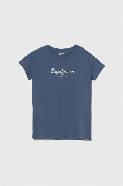 Pepe Jeans t-shirt dziecięcy HANA GLITTER kolor niebieski