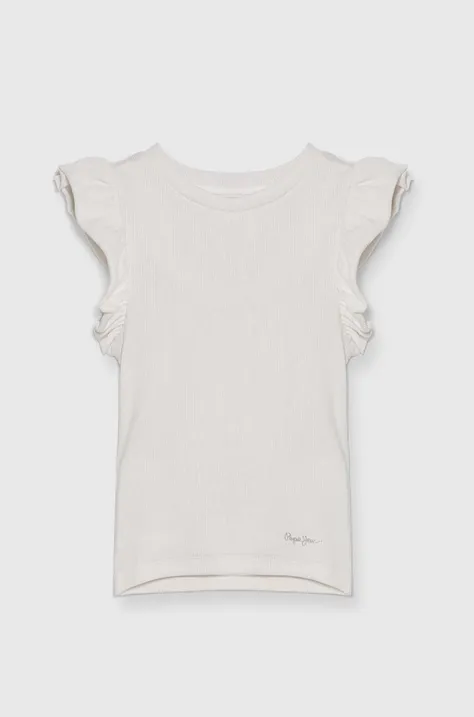 Παιδικό μπλουζάκι Pepe Jeans QUANISE χρώμα: άσπρο