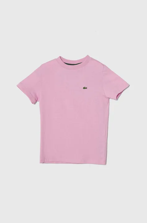 Dječja pamučna majica kratkih rukava Lacoste boja: ružičasta