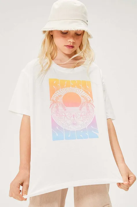 Βαμβακερό μπλουζάκι Roxy GONE TOCALIFORA χρώμα: άσπρο