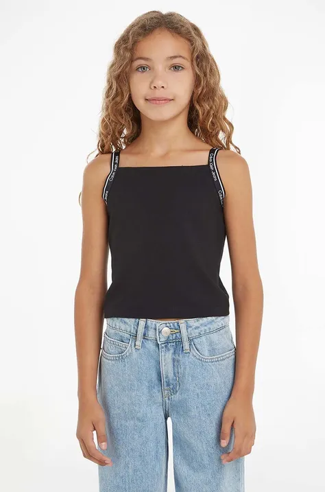 Otroški top Calvin Klein Jeans črna barva