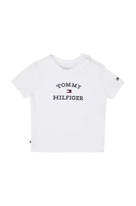 Tommy Hilfiger tricou bebe culoarea alb