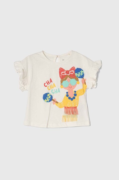 zippy tricou din bumbac pentru bebelusi culoarea alb