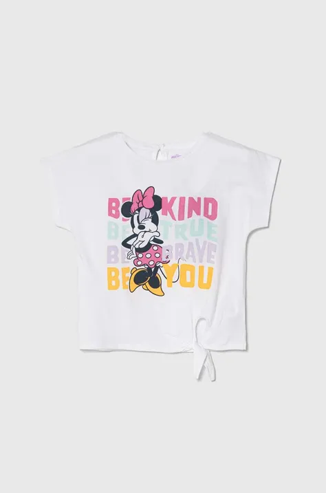 Otroška bombažna kratka majica zippy x Disney bela barva