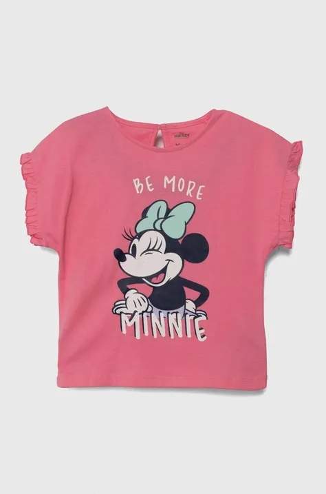 Детская хлопковая футболка zippy цвет розовый