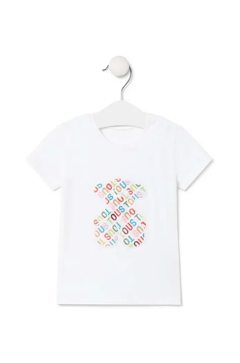 Παιδικό βαμβακερό μπλουζάκι Tous χρώμα: άσπρο