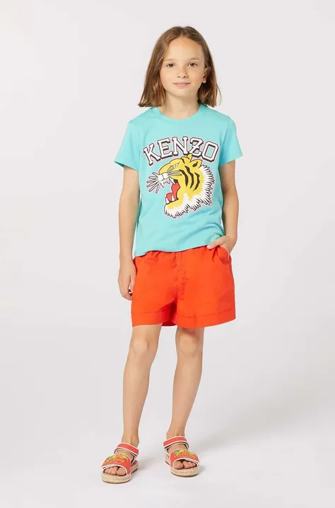 Kenzo Kids t-shirt bawełniany dziecięcy kolor niebieski