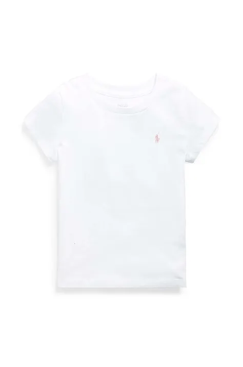 Otroška bombažna kratka majica Polo Ralph Lauren bela barva, 312833549064