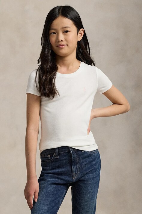 Polo Ralph Lauren tricou de bumbac pentru copii culoarea alb, 313833549064