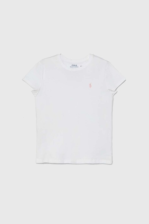Dětské bavlněné tričko Polo Ralph Lauren bílá barva, 313833549064