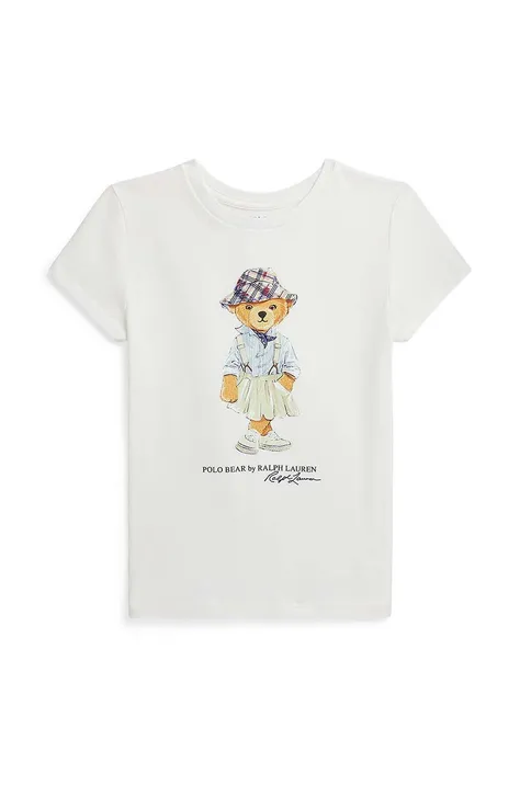 Παιδικό βαμβακερό μπλουζάκι Polo Ralph Lauren χρώμα: άσπρο, 313941151002