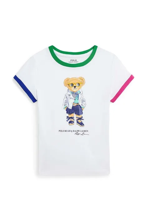 Παιδικό βαμβακερό μπλουζάκι Polo Ralph Lauren χρώμα: άσπρο