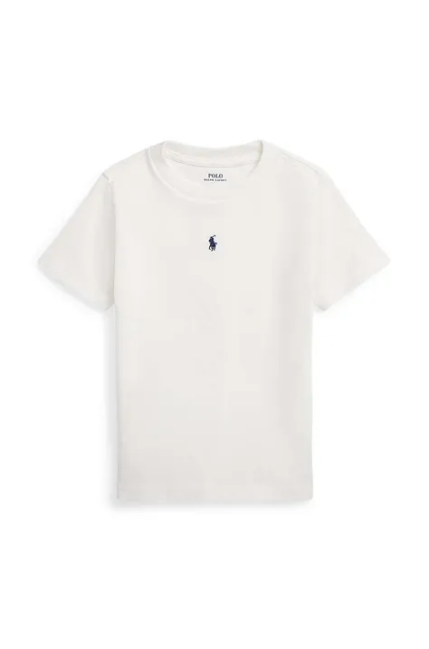 Detské bavlnené tričko Polo Ralph Lauren biela farba, jednofarebný