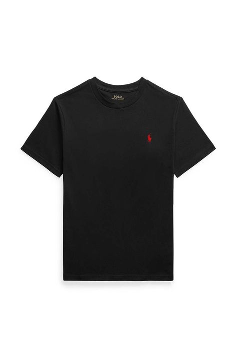 Παιδικό βαμβακερό μπλουζάκι Polo Ralph Lauren χρώμα: μαύρο