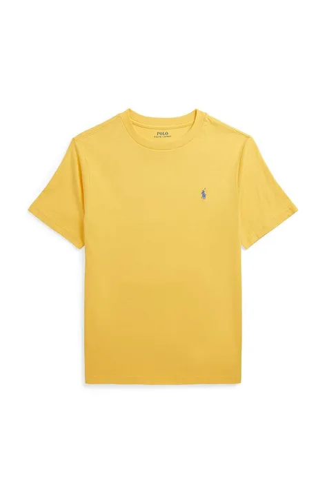 Παιδικό βαμβακερό μπλουζάκι Polo Ralph Lauren χρώμα: κίτρινο