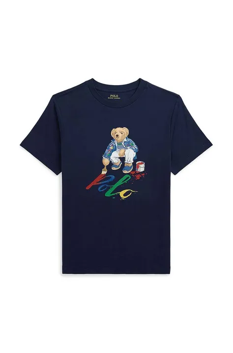 Παιδικό βαμβακερό μπλουζάκι Polo Ralph Lauren χρώμα: ναυτικό μπλε