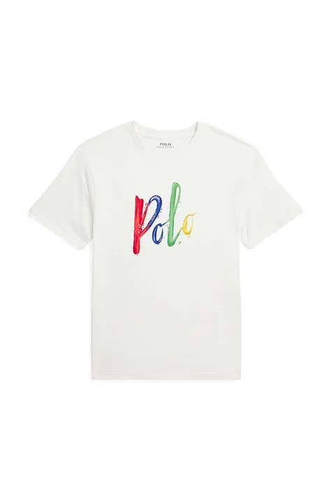 Παιδικό βαμβακερό μπλουζάκι Polo Ralph Lauren χρώμα: άσπρο