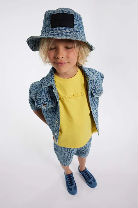 Дитяча бавовняна футболка Marc Jacobs колір золотий з принтом
