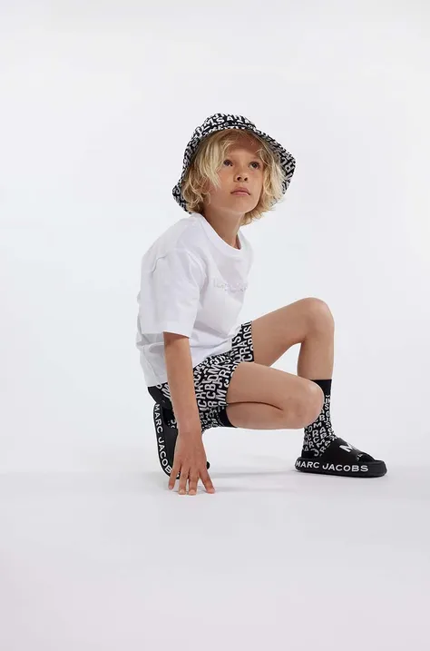 Дитяча бавовняна футболка Marc Jacobs колір білий з принтом
