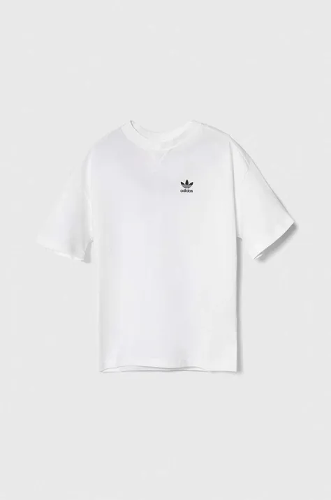 Детская хлопковая футболка adidas Originals цвет белый с принтом