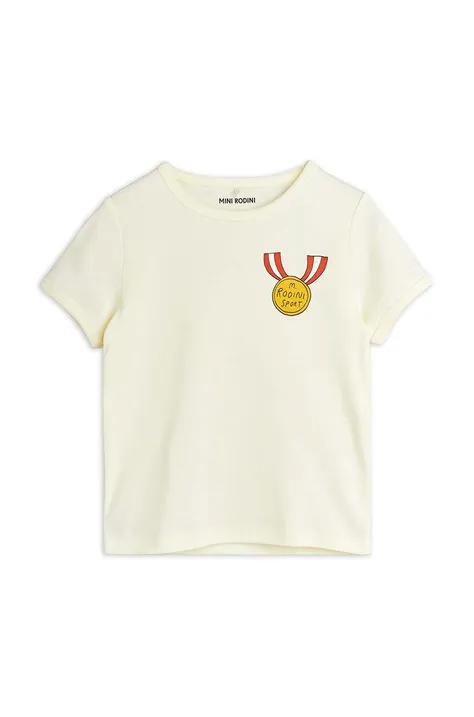 Detské bavlnené tričko Mini Rodini biela farba, s potlačou