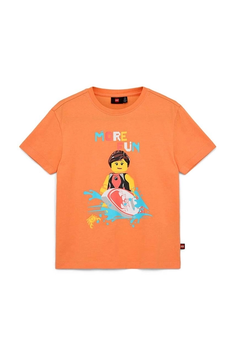 Lego t-shirt in cotone per bambini colore arancione