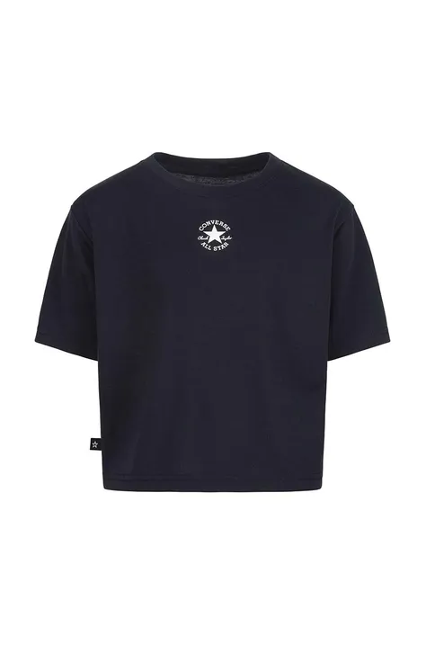 Παιδικό μπλουζάκι Converse χρώμα: μαύρο