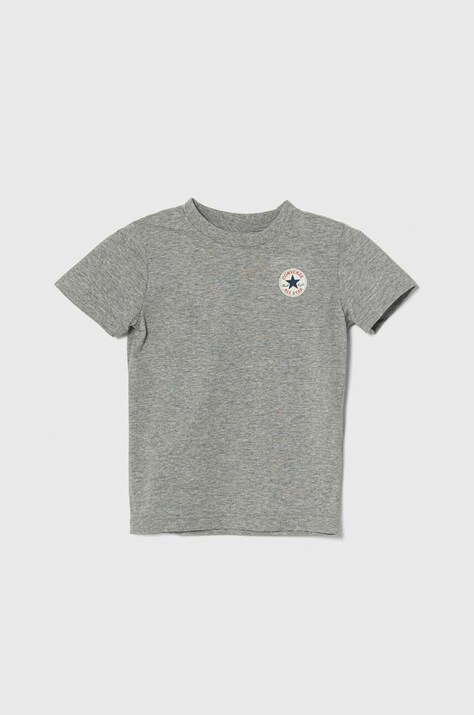 Converse t-shirt bawełniany dziecięcy kolor szary z nadrukiem