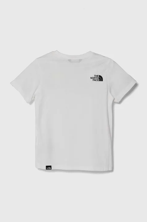 The North Face t-shirt dziecięcy SIMPLE DOME TEE kolor biały z nadrukiem