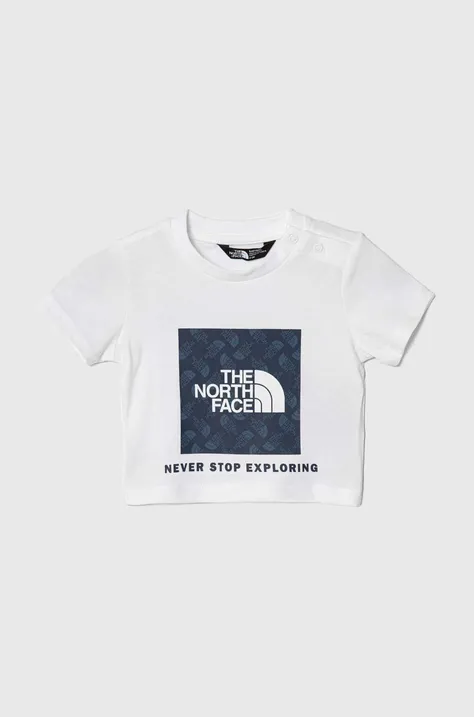 Παιδικό βαμβακερό μπλουζάκι The North Face BOX INFILL PRINT TEE χρώμα: άσπρο