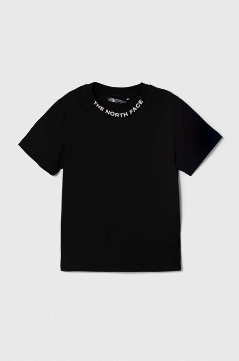 Bavlněné tričko The North Face NEW SS ZUMU TEE černá barva, s potiskem