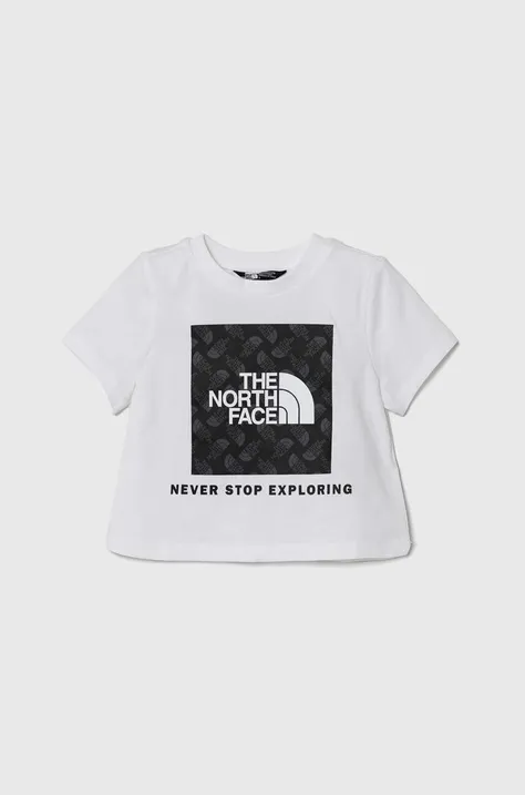 The North Face tricou de bumbac pentru copii LIFESTYLE GRAPHIC TEE culoarea alb, cu imprimeu