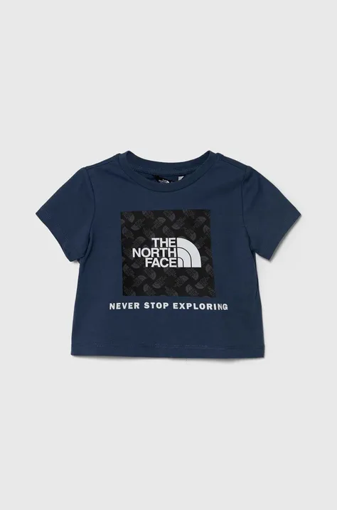 Dětské bavlněné tričko The North Face LIFESTYLE GRAPHIC TEE tmavomodrá barva, s potiskem
