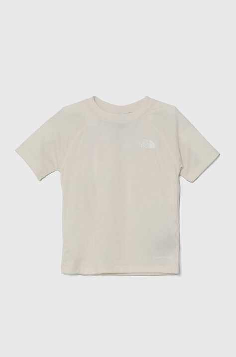 The North Face tricou copii SUMMER LT TEE culoarea bej, cu imprimeu