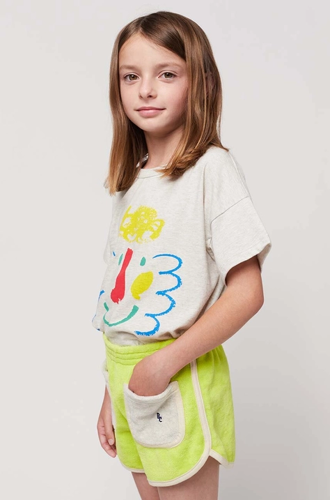 Bobo Choses t-shirt bawełniany dziecięcy kolor szary z nadrukiem