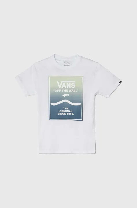 Dětské bavlněné tričko Vans PRINT BOX 2.0 bílá barva, s potiskem
