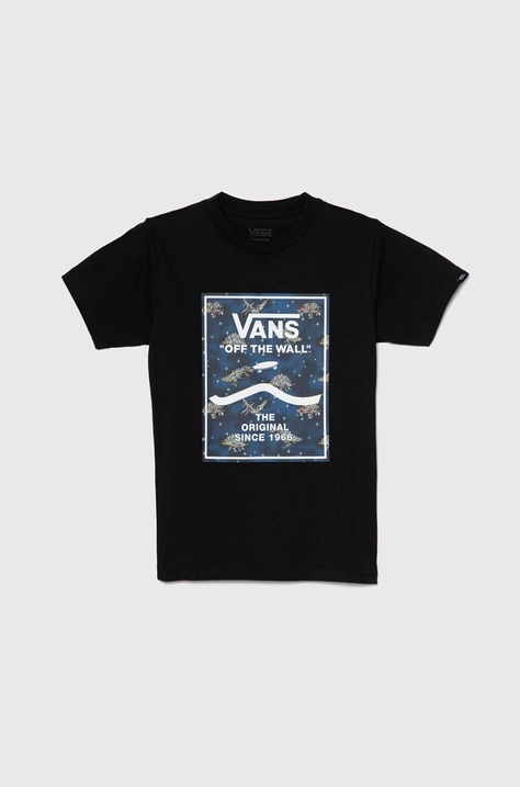 Dětské bavlněné tričko Vans PRINT BOX 2.0 SS černá barva, s potiskem