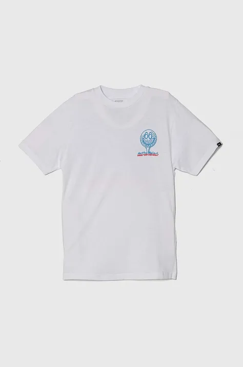 Otroška bombažna kratka majica Vans BACK NINE SS bela barva
