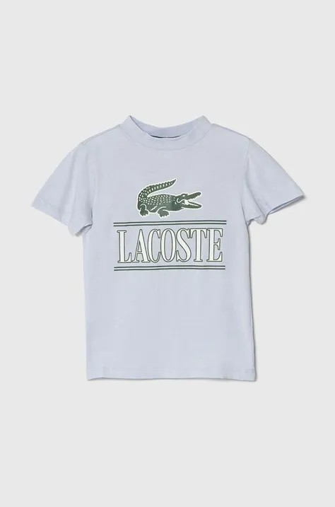 Детская хлопковая футболка Lacoste с принтом